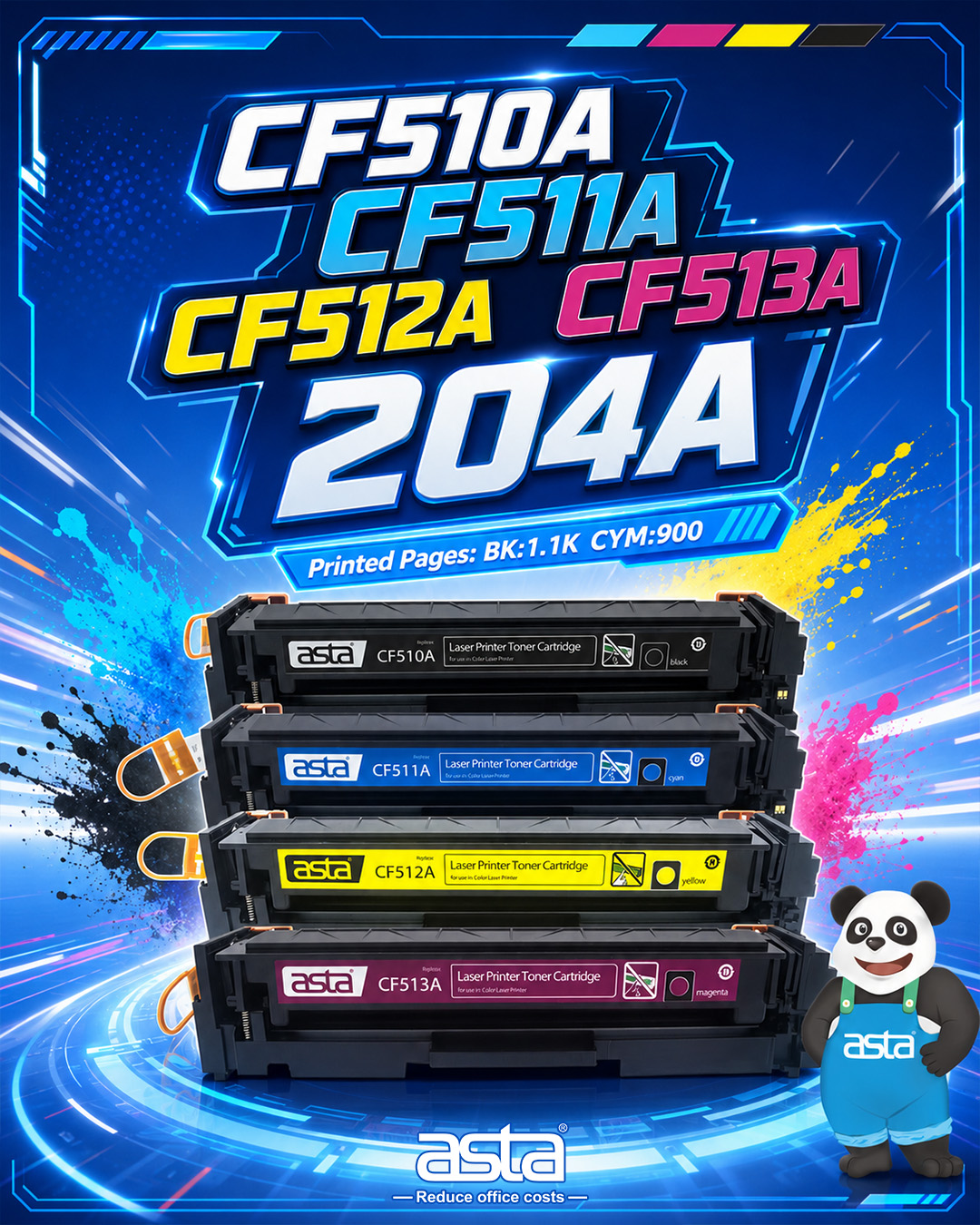 ASTA CF510A CMYK toner system designed for stable professional color printing across business environments