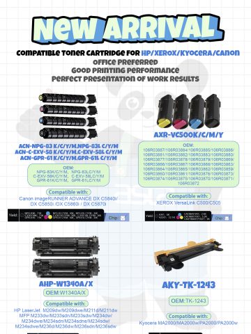 New Arrival-Compatible Toner Cartridge For HP/Xerox/Kyocera/Canon