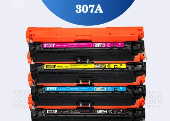 ASTA 307A Toner Set (CE740A/CE741A/CE742A/CE743A) &mdash; BK 7K, CYM 7.3K Pages